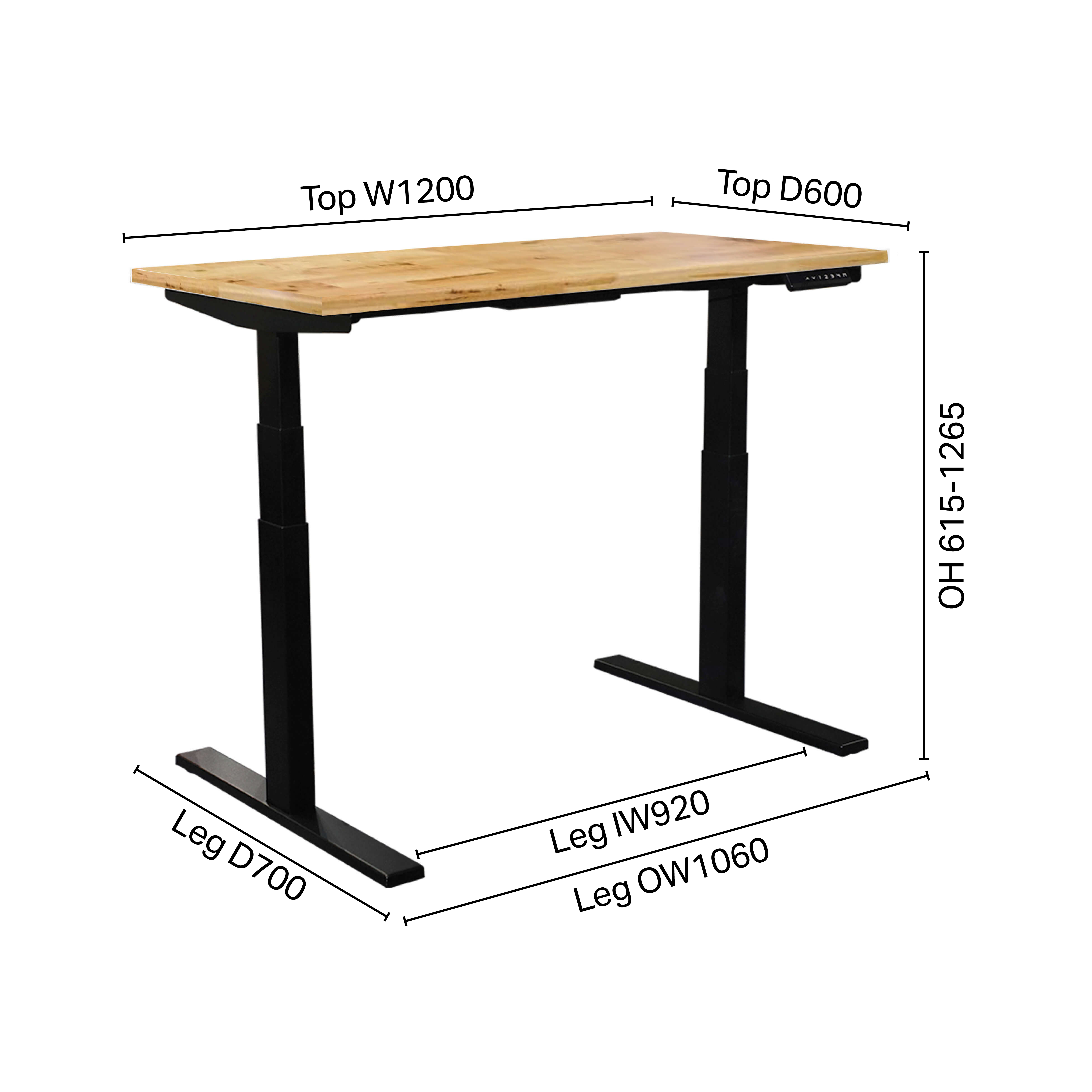 Butcher x Tito 1 Height Adjustable Table - W1200